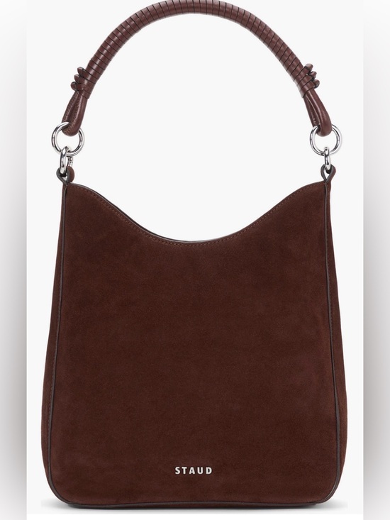 STAUD Handbags - STAUD Mahogany Mel Suede Shoulder Bag